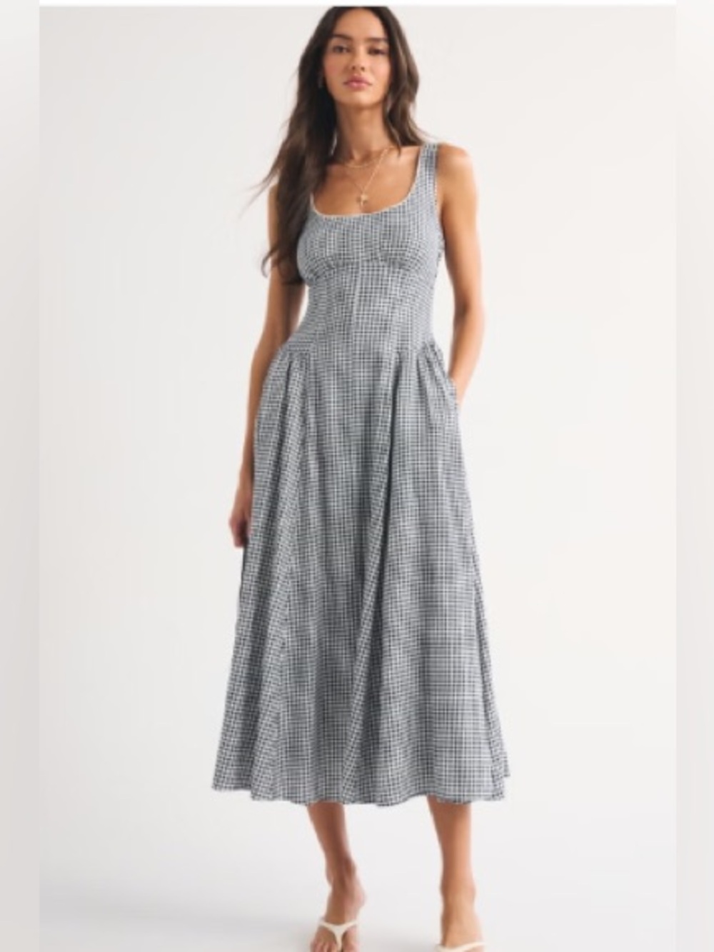 NWT Abercrombie & Fitch Linen-Blend Dylan Midi Dress